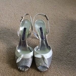 Ralph Lauren Collection python leather slingback